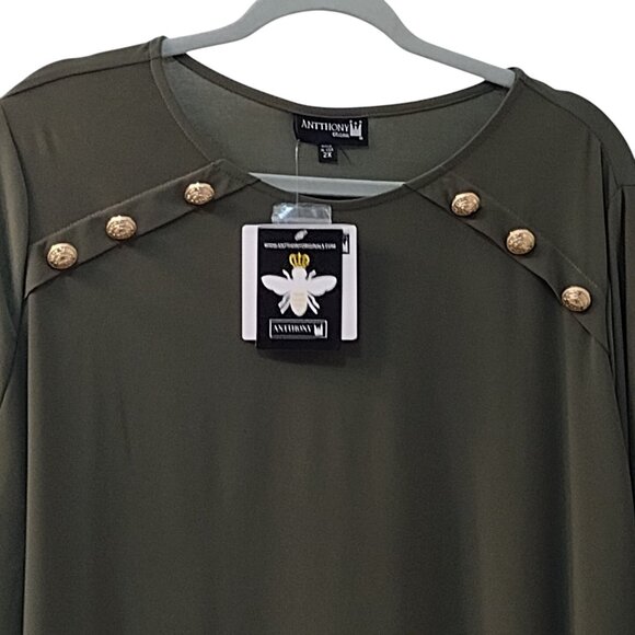 NWT-Antthony Originals: 2-Piece Pull-on Pant Set, Size 2X, Olive Green - Picture 3 of 11